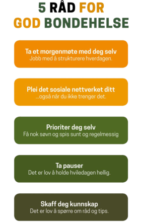 5 råd for god bondehelse