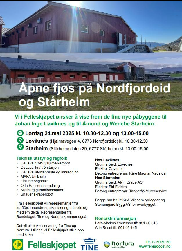 Bilde med detaljert info om fjøsåpningene