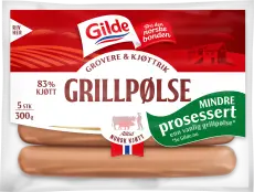 Gilde Grovere og kjøttrik grillpølse 