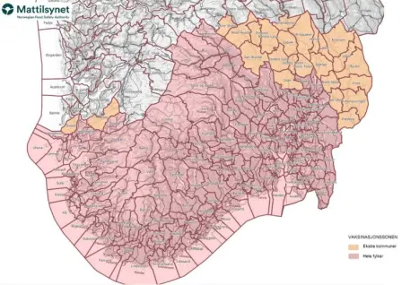 Kart fra mattilsynet.no